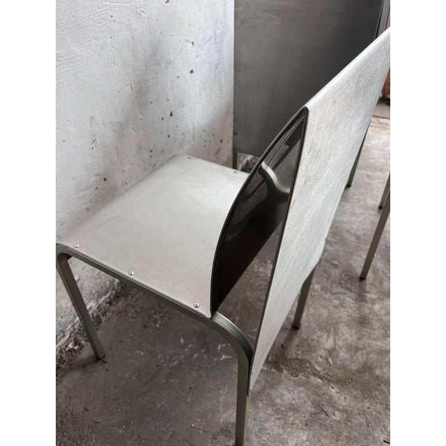Belgian Postmodernist Chairs in Aluminium, 1980s, Set of 6 For Sale - Image 9 of 13
