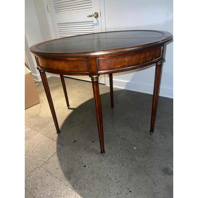 Chestnut 1960s Louis XVI Style Mahogany and Brass Card Table For Sale - Image 8 of 8