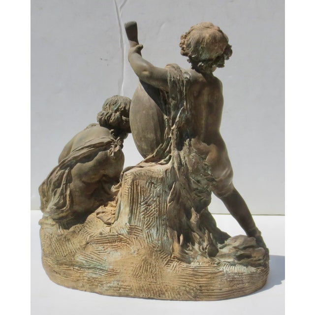 Early 20th Century Terra Cotta Allogory Fernand Cian Paris Circa 1930s For Sale - Image 5 of 17