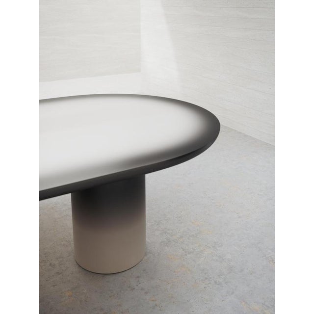 Gray Zeus Gradient Oval Dining Table with Lacquer Finish by Ultramobili For Sale - Image 8 of 13