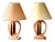 Mid-Century Modern Sculptural Oak Wood Table Lamps - a Pair For Sale