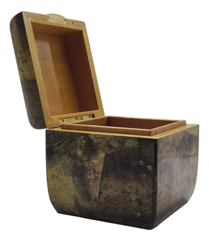 Wood and Lacquered Parchment Storage Box, Italy, 1950s