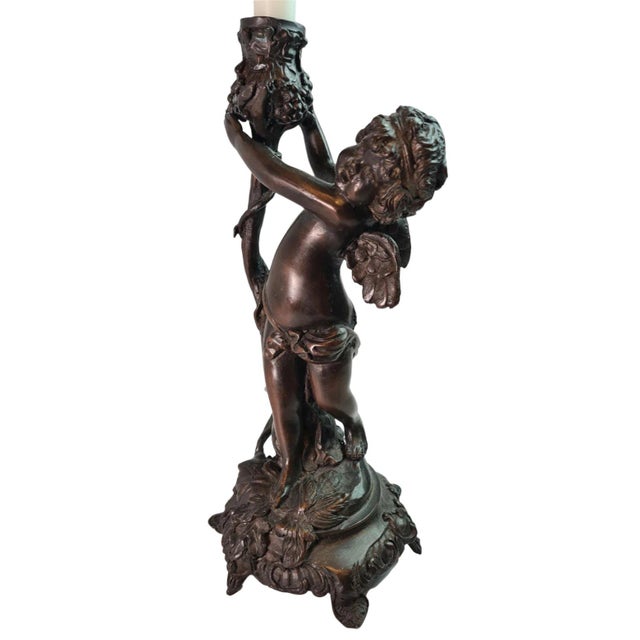 19th Century Antique Cherub Bronze Candle Holders, French For Sale - Image 14 of 14