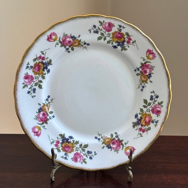 Shabby Chic Vintage English Bone China Decorative Dessert Plate For Sale - Image 3 of 13