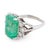 14k White Gold, Emerald & Diamond Ring For Sale - Image 4 of 5