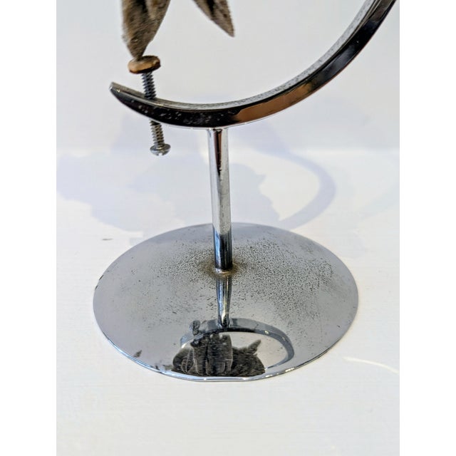Mid 20th Century Desert Rose Crystal Specimen on Chrome Stand, 1970s For Sale - Image 5 of 5