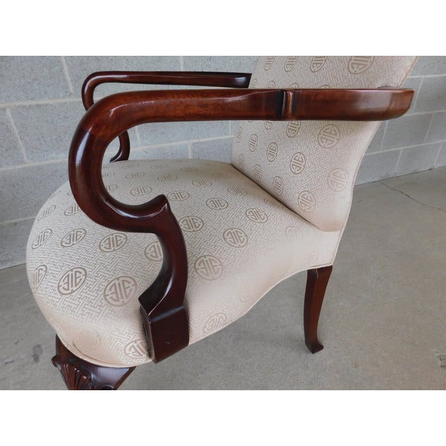 Southwood Georgian Queen Anne Style Fireside Accent Arm Chairs - A Pair For Sale - Image 15 of 18