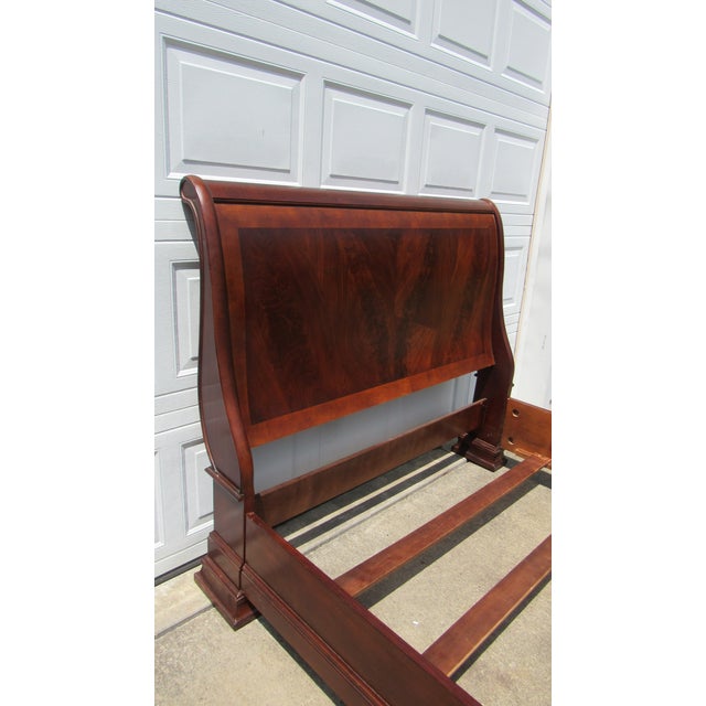 Lane Cherry Sleigh Queen Bed Bedframe Designer For Sale - Image 4 of 9
