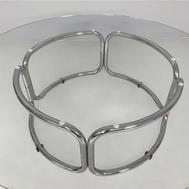 1970s Italian Modern Coffee Table in Steel and Glass, 1970s For Sale - Image 5 of 13