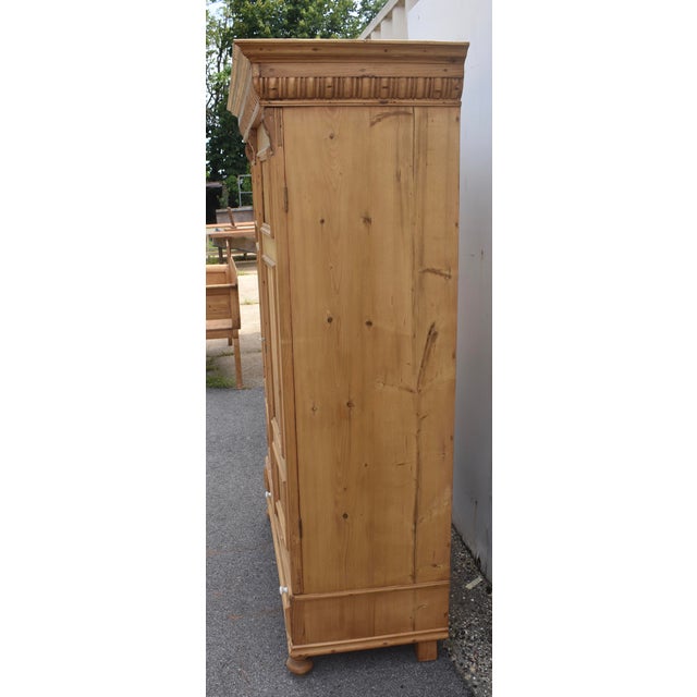 Late 19th Century Pine Two Door Six Panel Armoire For Sale - Image 5 of 18