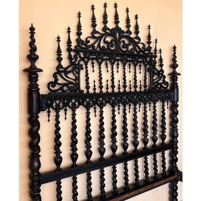 Late 18th Century 18th Century Four Poster Baroque Queen Bed, Original Lisbon Bed For Sale - Image 5 of 8