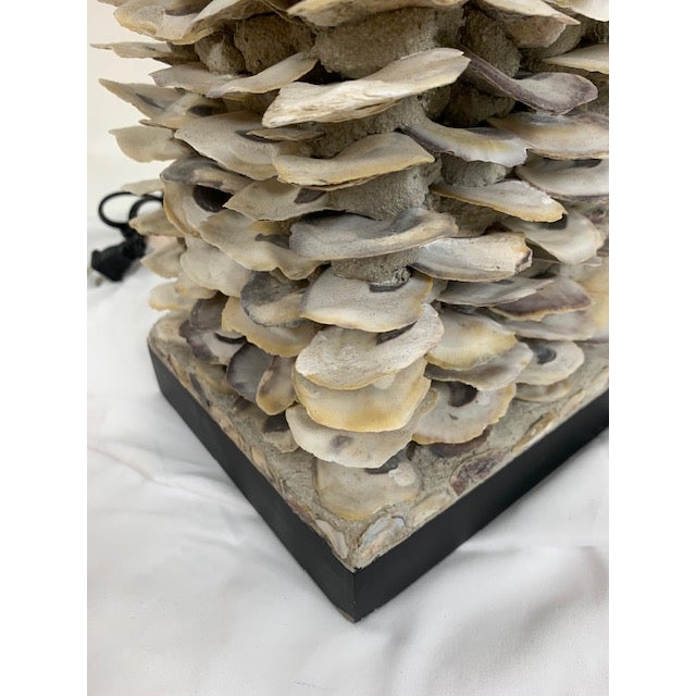 Black 1990s Currey & Company Villamare Oyster Shell Table Lamps a Pair For Sale - Image 8 of 10