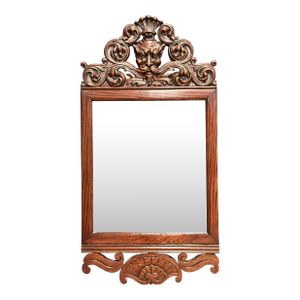 Late 19th Century Victorian Figural Carved Wall Mirror