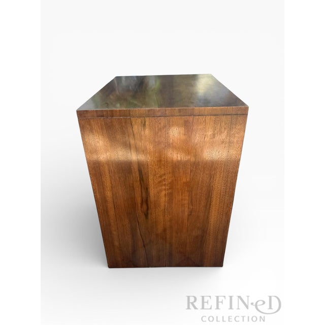 Wood Pair of Mastercraft Grand Rapids Brass-Banded Walnut Nightstands, Circa 1970s–1980s For Sale - Image 7 of 17