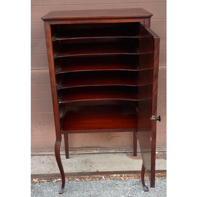 Brown Payne Furniture Mahogany Inlaid Sheet Music Cabinet, Circa 1890s For Sale - Image 8 of 12