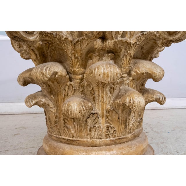 1990s Round Glass Top Column Base Dining Room Table For Sale - Image 5 of 11