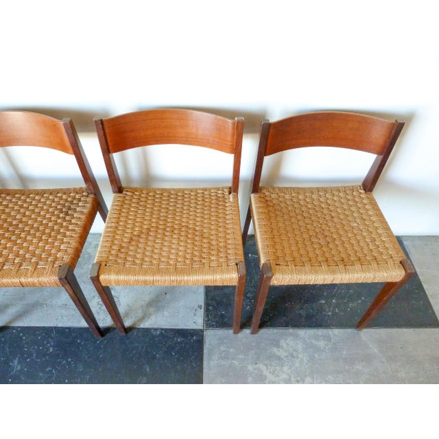 Italian 1960s Teak And Braided Rope Chairs Set Of 4 Chairish