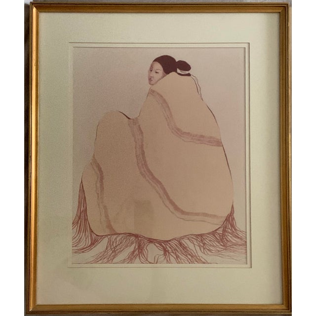 This print is titled “Lady in Yellow Blanket” and is from a limited run of 100 prints. It is signed by the artist, R.C....