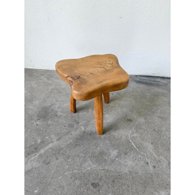 Freeform Elm Tripod Stool, 1950 For Sale - Image 18 of 18