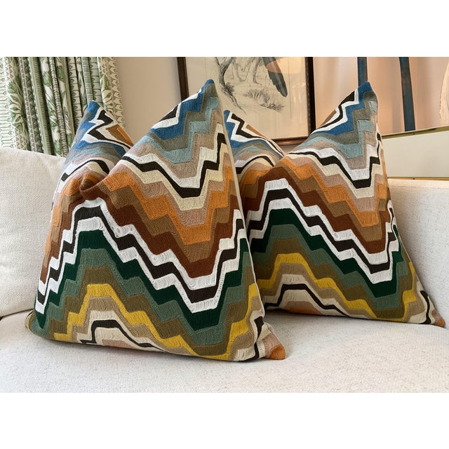 Pierre Frey Pierre Frey “Fanfare” in Tentation Down-Filled Lumbar Pillow 12" x 20" - Single For Sale - Image 4 of 6