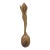Early 20th Century Hand Carved Wood Spoon Folk Art Treen Welsh Love Spoon Calla Lily For Sale