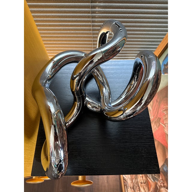 1980s 1980s Kinetic Mid Century Chrome Tangle Sculpture by Richard Zawitz For Sale - Image 5 of 8