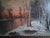 20th Century Winter River Sunset Landscape Oil Painting With Birches, Signed Cardi For Sale In New York - Image 6 of 11