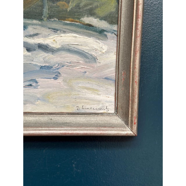 Bertil Lindecrantz, Vinterlandskap, 1950s, Oil on Canvas, Framed For Sale - Image 6 of 18