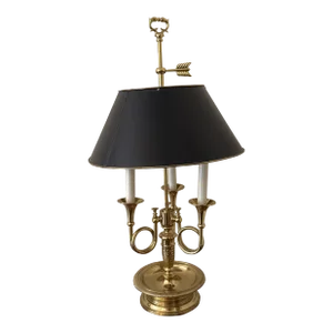 Late 20th Century French Louis XVI Style Brass Bouillotte Table Lamp