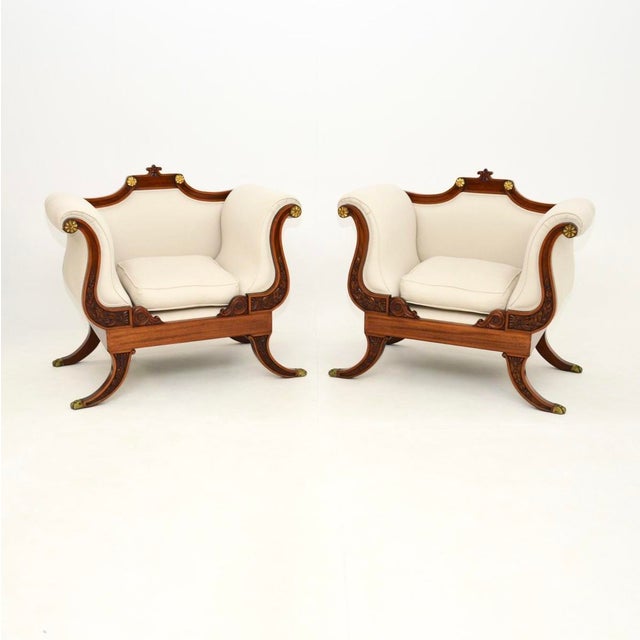Large Vintage Regency Style Lounge Chairs, 1920, Set of 2 For Sale - Image 13 of 13
