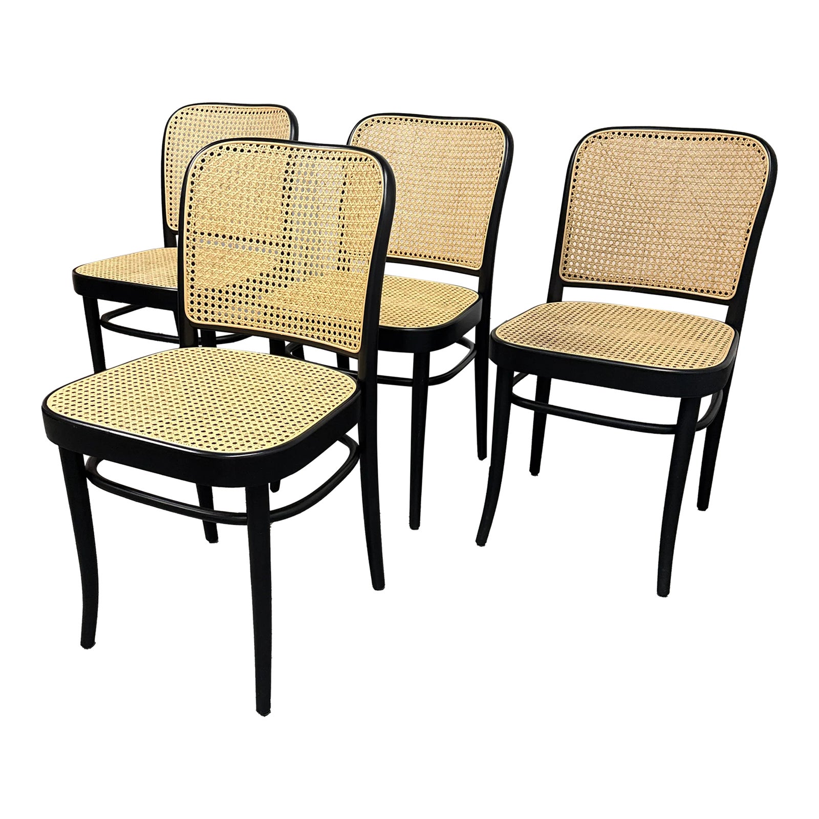 Josef Hoffman for Ton Model 811 Caned Side Chairs, Set of Four | Chairish
