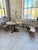 Vintage Round Oak Table and Benches, 1950s, Set of 3 For Sale - Image 18 of 18