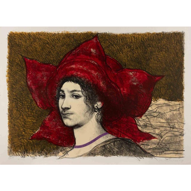 Armando De Stefano, Portrait, Lithograph, 1980s For Sale