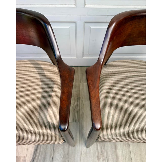 Pair of 1960s Gold Desk & Safe Co. Sculpted Wood Mid-Century Armchairs For Sale - Image 10 of 18