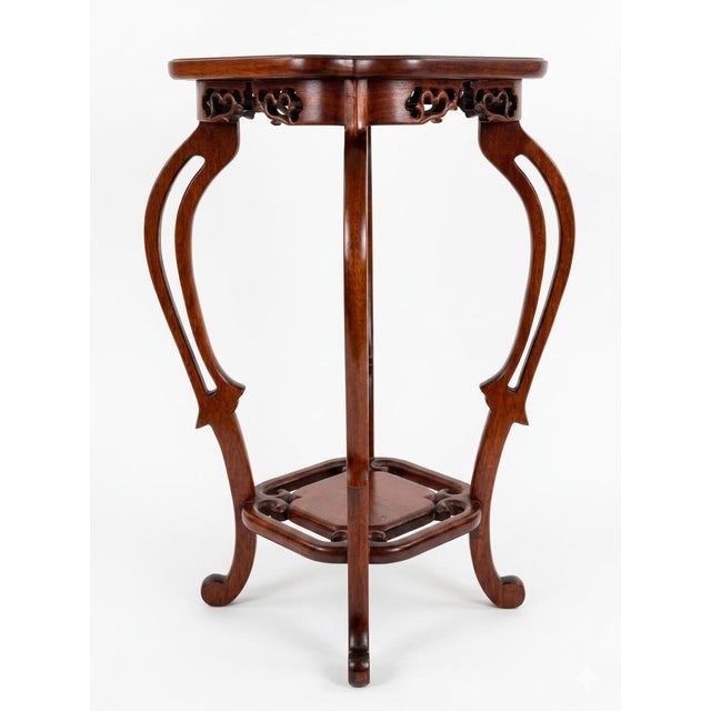 Chinoiserie Mid-Century Chinoiserie Drinks Table, Plant Stand, Hand-Carved Rosewood, 1950s For Sale - Image 3 of 7