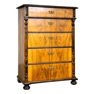 Gründerzeit Chest of Drawers in Wood and Brass For Sale