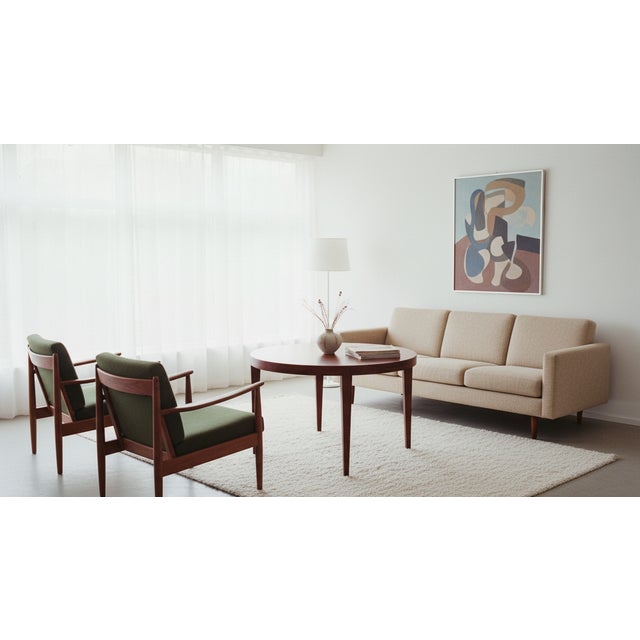 This elegant coffee table was designed by Severin Hansen and produced by Haslev Møbelfabrik in Denmark during the 1950s....