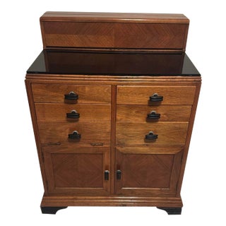 1930s Art Deco Doctor's Cabinet + Wastebasket Set (4pcs) (Perfect Bar Cabinets) For Sale
