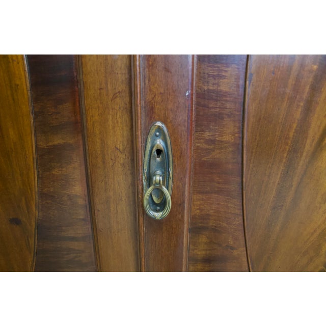 Brown Antique Edwardian Bow Front Wardrobe, 1900s For Sale - Image 8 of 9