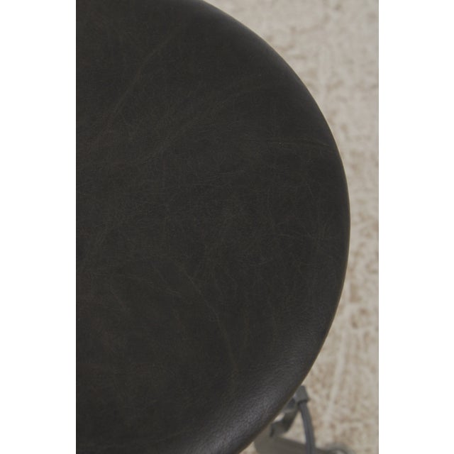 Set of 6 Restoration Hardware Adjustable Toledo Leather Seat Stools For Sale - Image 10 of 15