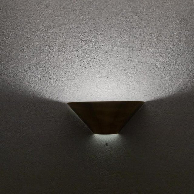 Metal Fan-Shaped Wall Lamp in Brass and Metal, 1990s For Sale - Image 7 of 9