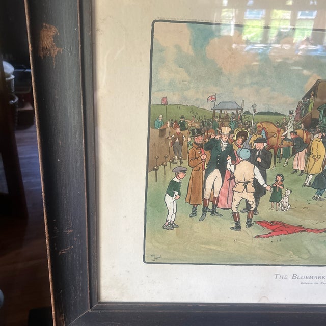1901 Cecil Aldin Blue Market Races “Between the Races” Lithograph in Orig Frame For Sale - Image 4 of 6