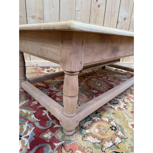 Wood Louis XIII Style Cherrywood Coffee Table with Parquet Top, 1980s For Sale - Image 7 of 8