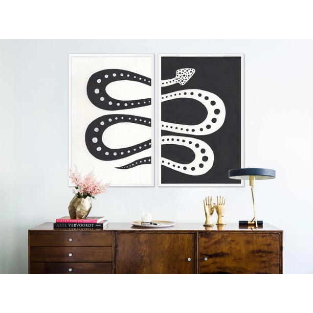 DESCRIPTION: Moon Pie Diptych by Willa Heart in White Frame, Medium Art Print SPECIFICATIONS: Type: Framed Paper....