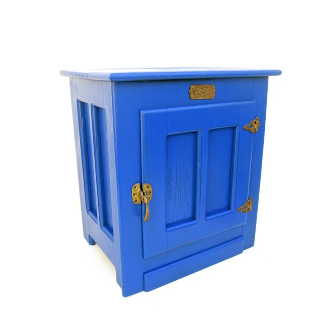 Cobalt Blue Vintage White Clad Side Table Chairish