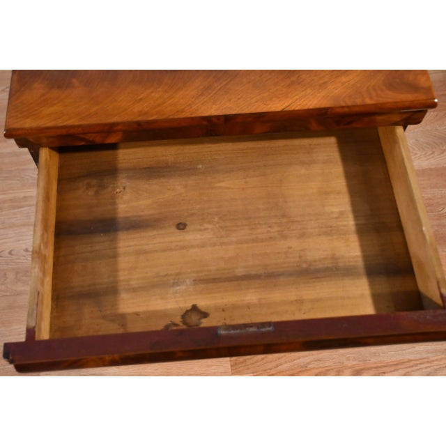 Late 19th Century 1880s Antique American Empire Crotch Mahogany Work Table / Side Table For Sale - Image 5 of 13