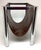1970s Vintage Mid Century Modern Chrome and Brown Vinyl Magazine Rack. C 1970s For Sale - Image 5 of 5