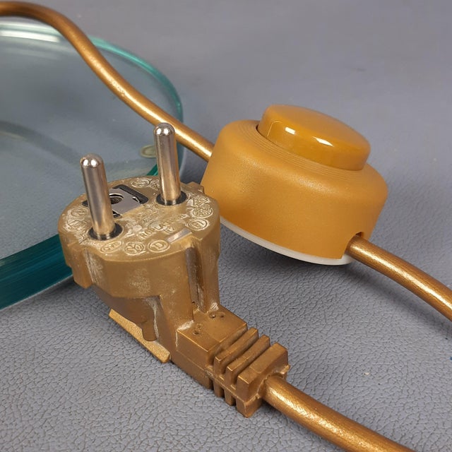 Banker Table Lamp in Polished Brass with Satin Green Glass Shade, 1970s For Sale - Image 13 of 16