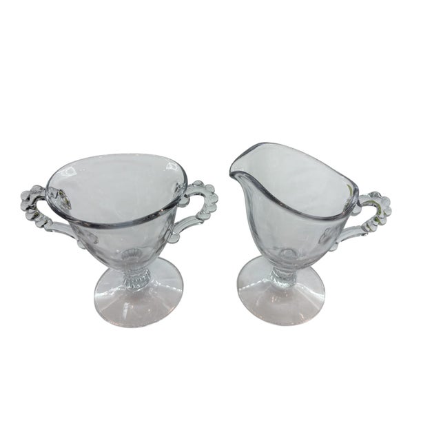 Mid 20th Century Imperial Glass Candlewick Cream & Sugar Set For Sale - Image 10 of 12