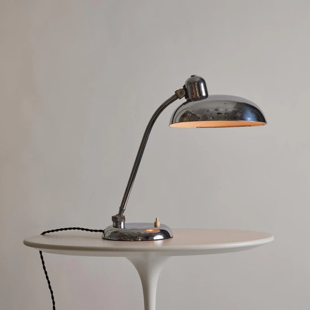 Lariolux 1940s Giovanni Michelucci Chrome Ministerial Table Lamp for Lariolux For Sale - Image 4 of 12